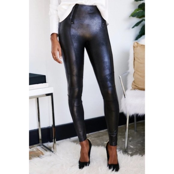 SPANX Pants - Spanx Faux Leather Hip Zip Leggings